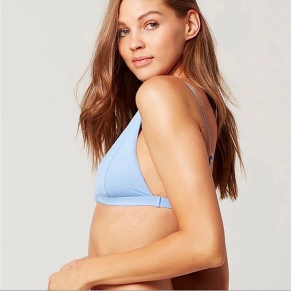 NWT L*Space Nina Bikini Beach Blue Triangle Top Size DD - Picture 2 of 3